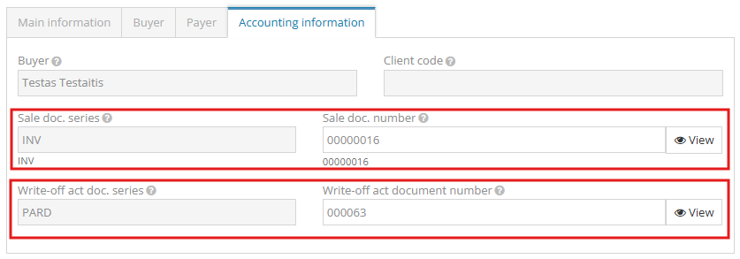 Accounting information view window
